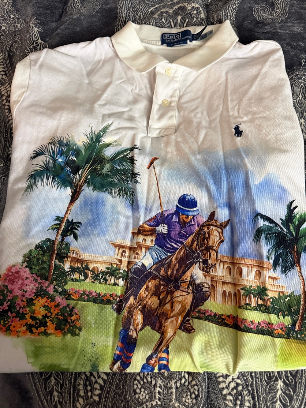 Polo by Ralph Lauren White Polo with Colorful Polo Player Graphic - Picture 3 of 3
